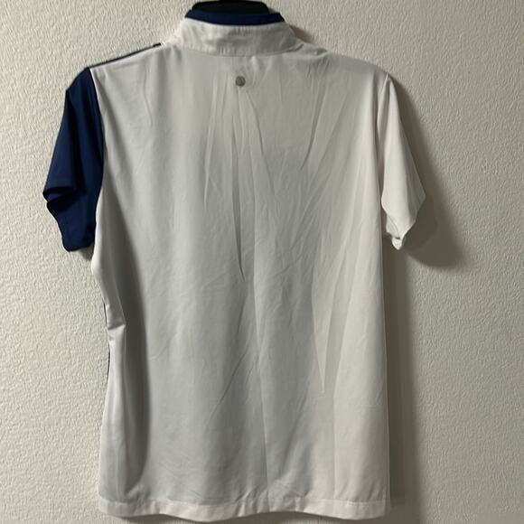EP Pro NY Short Sleeve Color Block Polo | Womens Golf Top - White/Navy B… - Picture 3 of 16